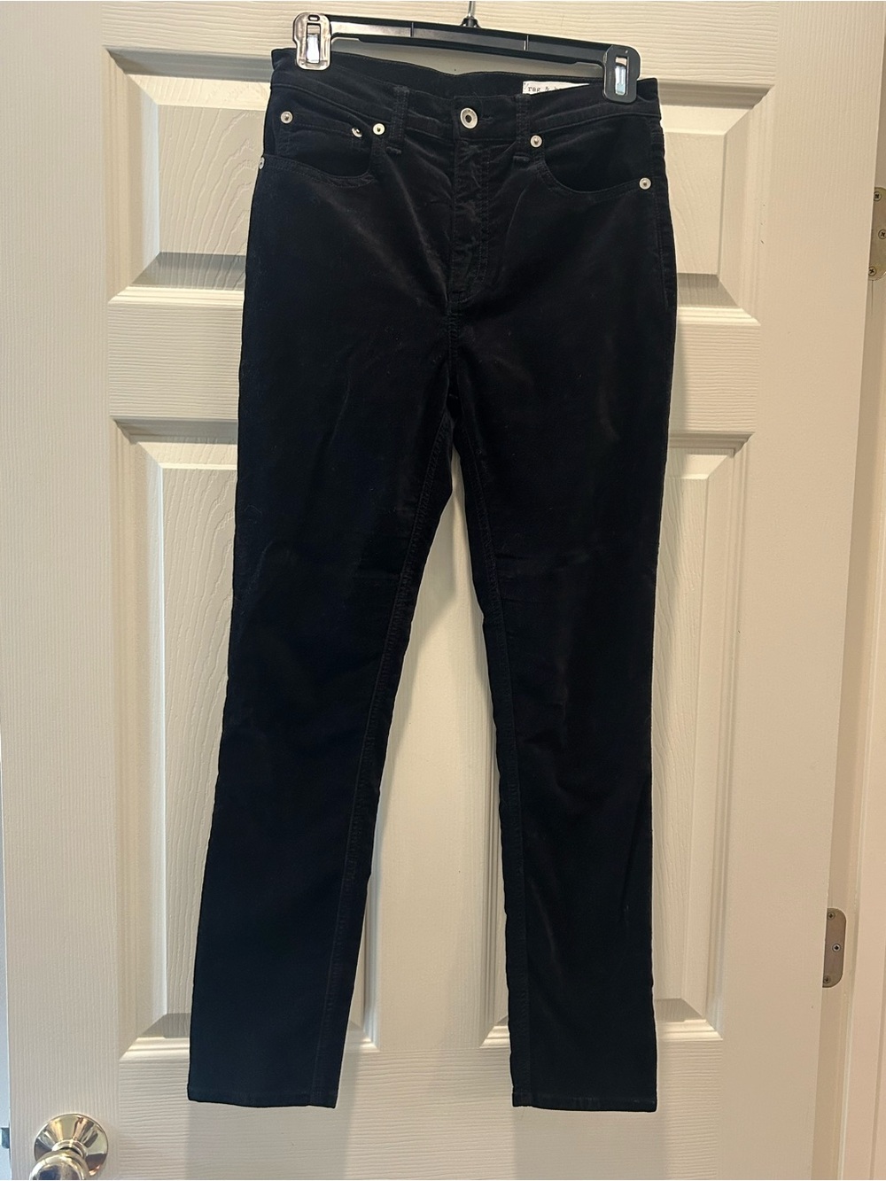 rag & bone Women's Black Skinny Velvet Jeans